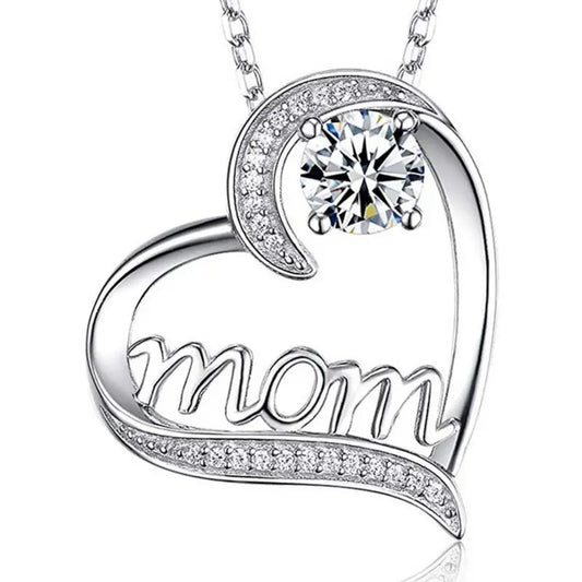 Mom Heart Necklace Pendant